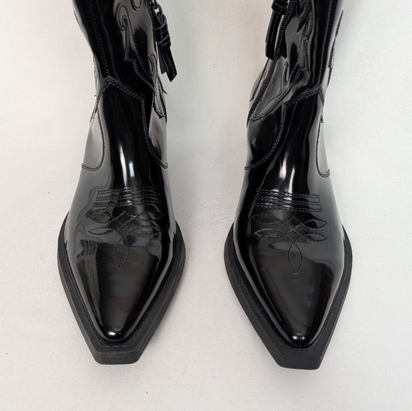 Franco Sarto Lance 2 Patent Cowboy Western Boots - Picture 3 of 8